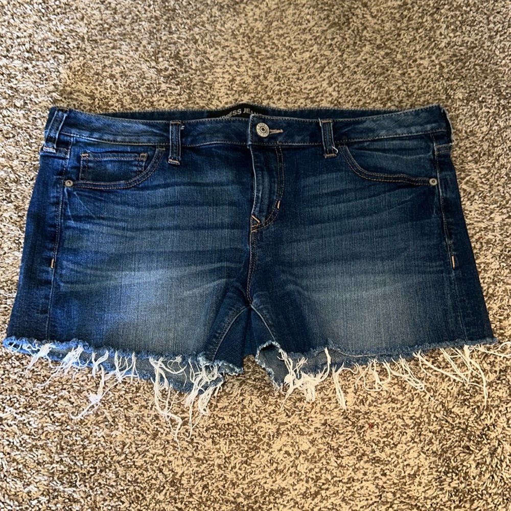 Express Blue Denim Cutoff Shorts Size 14